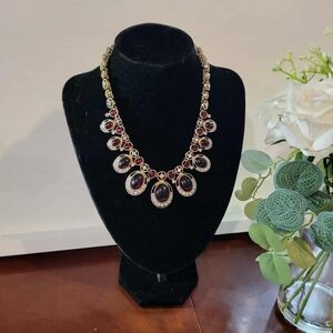 NWT  Gold and Red Statement Piece Necklace